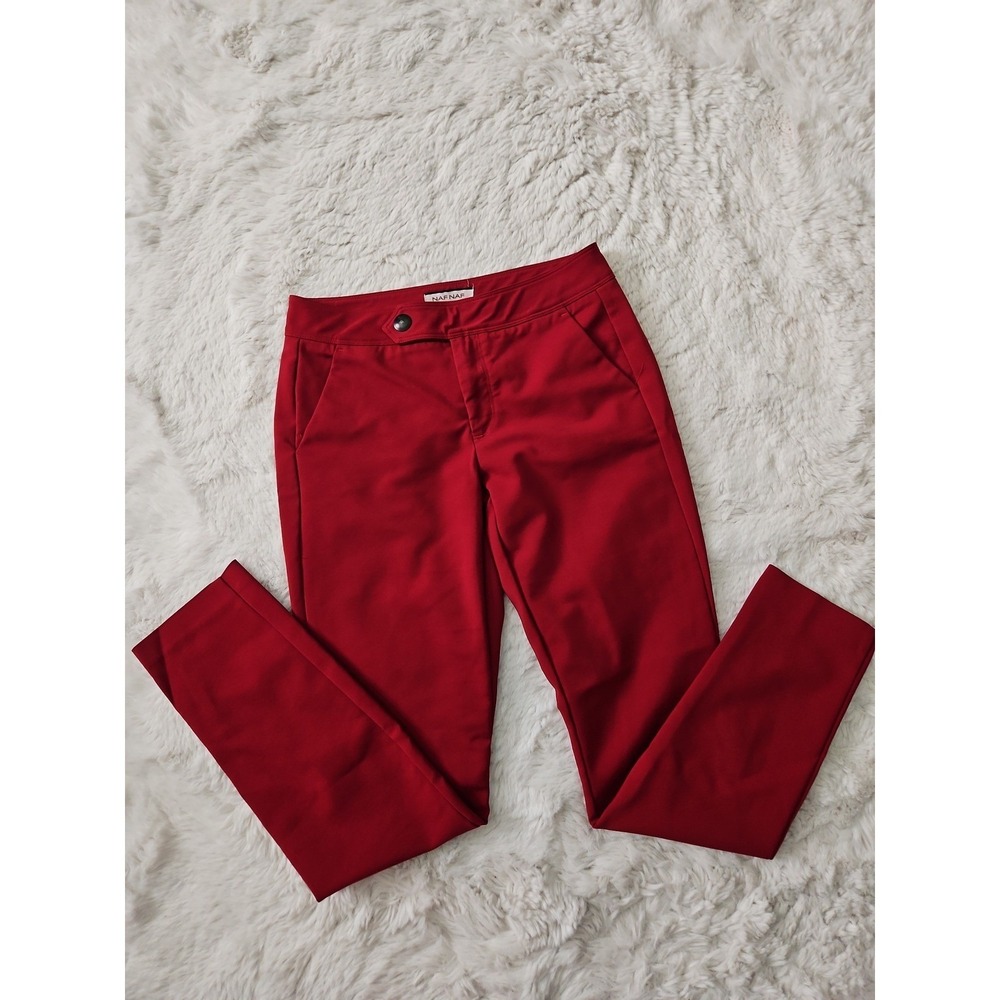 NAF NAF Paris Sangria Red Slim Straight Leg Trouser Pants Women's‎ Size 6